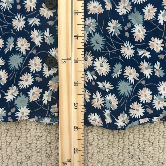 Madewell Shirt Tie-Sleeve Button-Down Top in French Floral S VNeck Boho Peasant - Picture 7 of 8